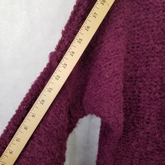 Free People She's All That Alpaca Sweater M Purple Oversized Chunky Open Knit - Picture 12 of 14